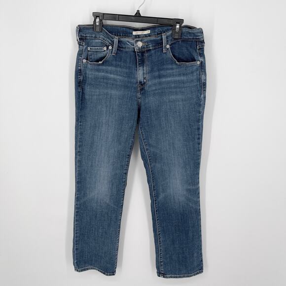 Levi's 505 Straight Leg Jeans Womens Sz 31 Medium Wash Cotton Blend Stretch - Picture 1 of 9